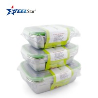 6pcs Stainless steel 304 lunch box with plastic lid,leakproof crisper food storage container