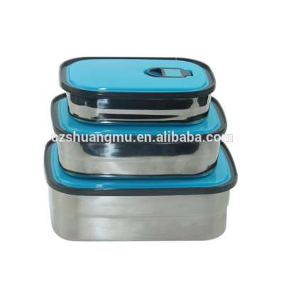 Wholesale Hot Sale Stainless Steel Leak Proof Bento Lunch Box Food Container Storage 3pcs Set 3 In 1